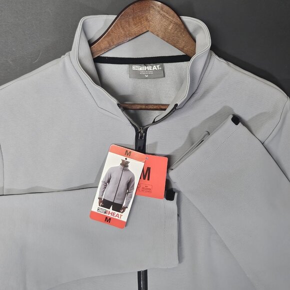 32 Degrees Heat Mens Size M Full Zip Regular Fit Stand Collar‎ Jacket Grey - Picture 2 of 8
